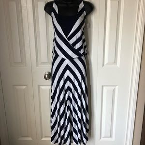 NWT New York and Company blue and white striped skirt and tank set size medium